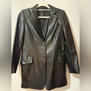 Rag & Bone Charles Lambskin Leather Blazer – Black